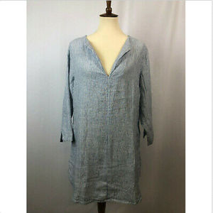 Soft Surroundings Chambray Blue Stripe Tunic S